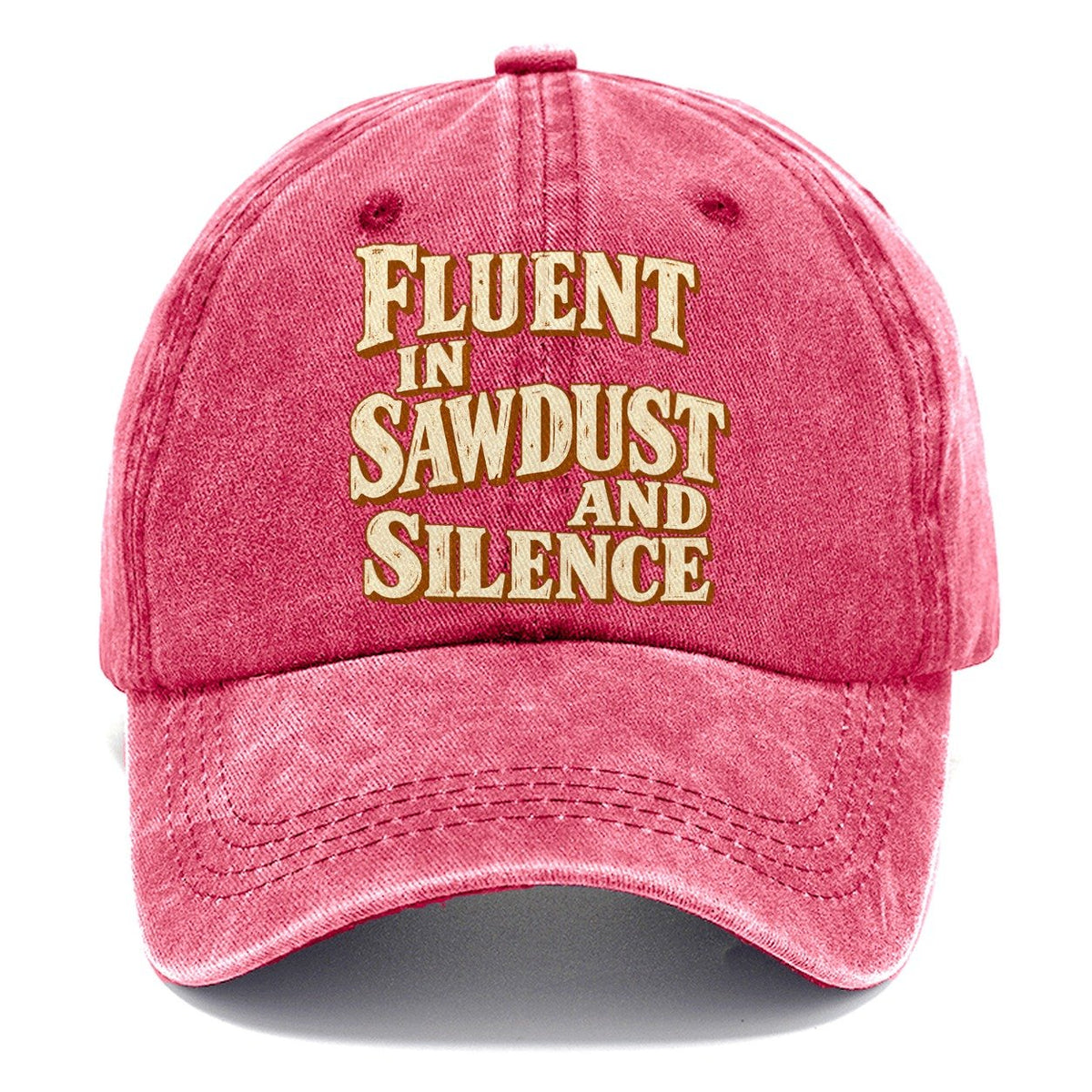 Fluent in Sawdust and Silence Handcrafted Classic Cap – Pomegranate Blush