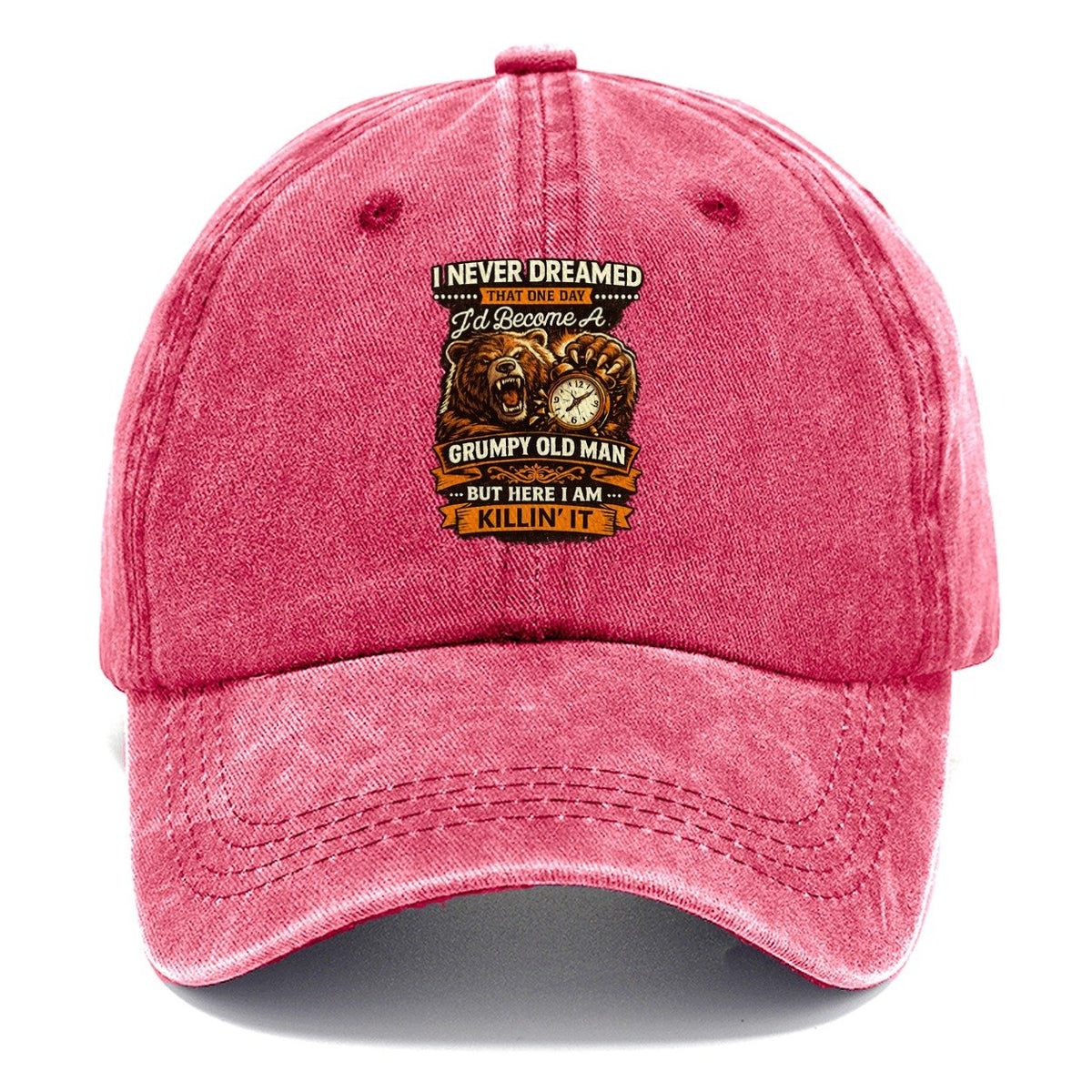 Grumpy Old Man Roaring Bear Classic Cap – Pomegranate Blush