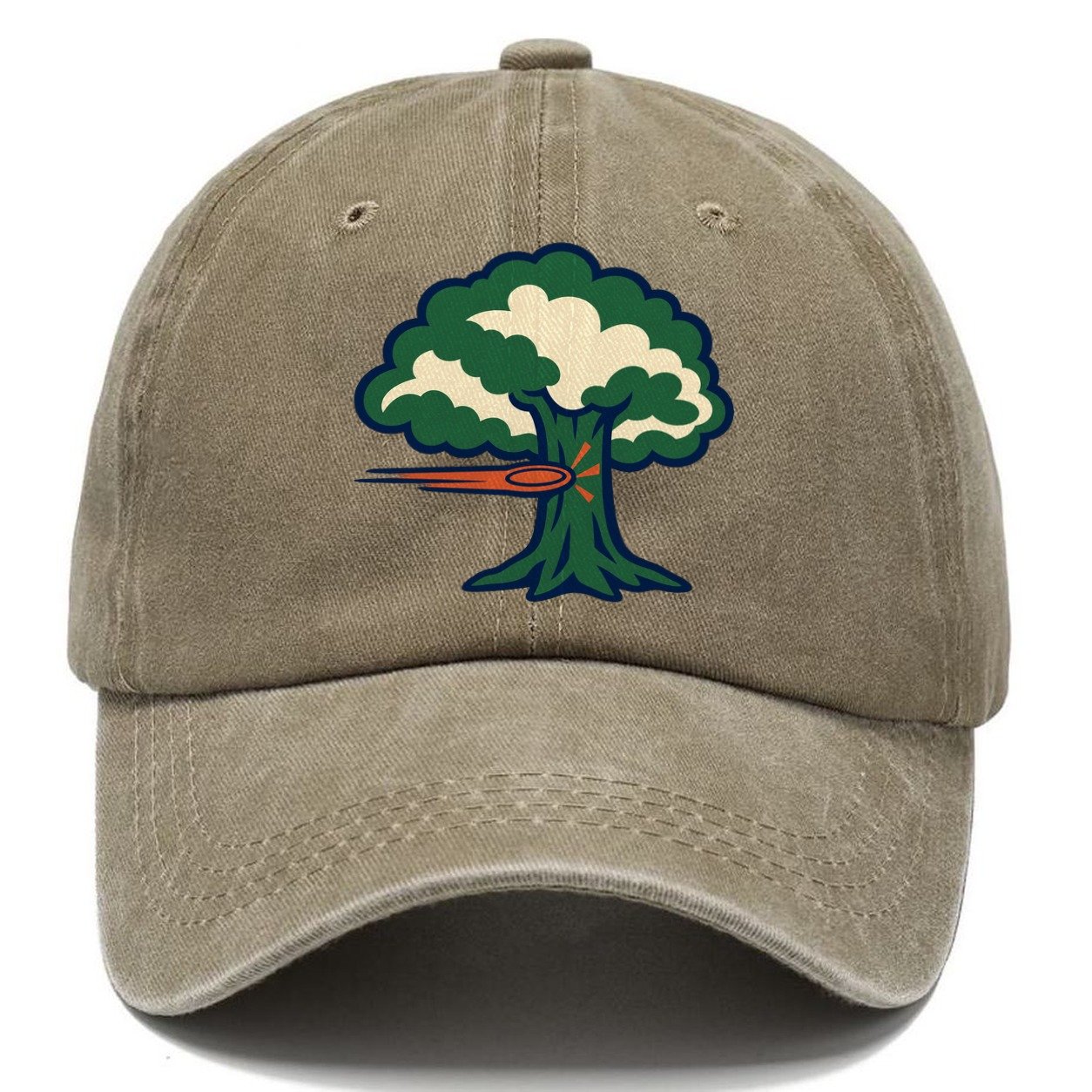 Tree Impact Diagram Disc Golf Classic Cap – Warm Sand