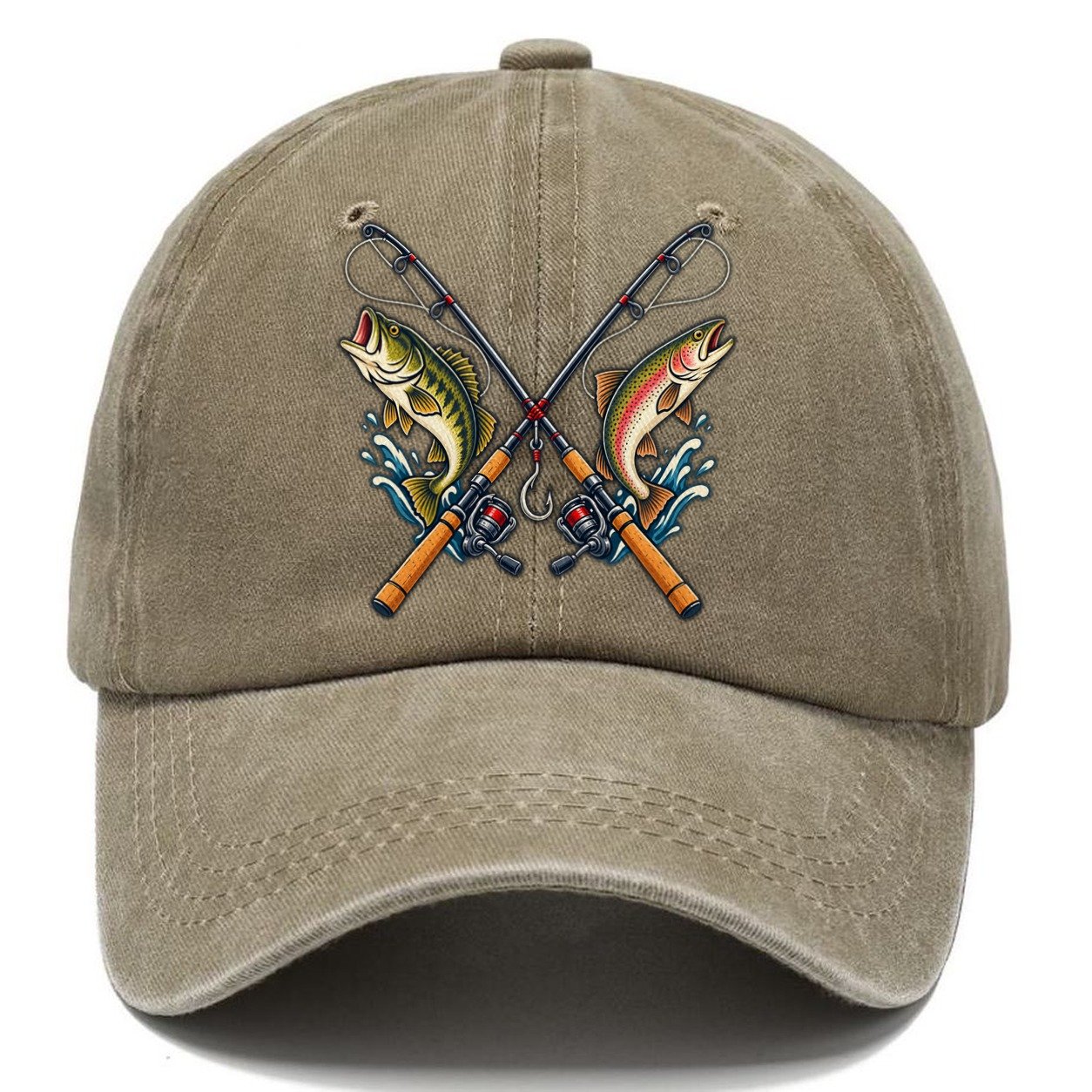 Crossed Rods Fishing Elegant Classic Cap – Warm Sand