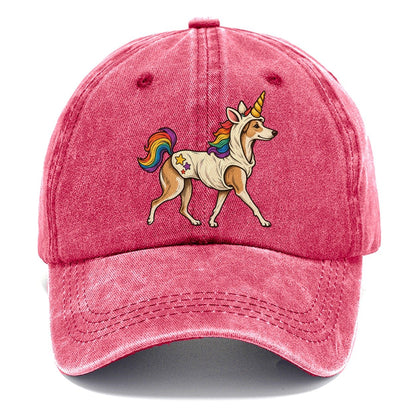 One Whippet In Halloween Costume Unicorn Costume With A Soft Horn And Rainbow Mane Halloween Dog Parade Classic Cap – Pomegranate Blush