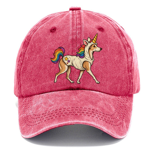 One Whippet In Halloween Costume Unicorn Costume With A Soft Horn And Rainbow Mane Halloween Dog Parade Classic Cap – Pomegranate Blush