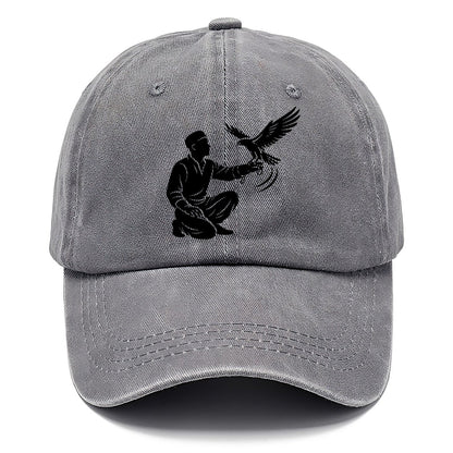 Kneeling Falconer with Falcon Classic Cap – Urban Haze