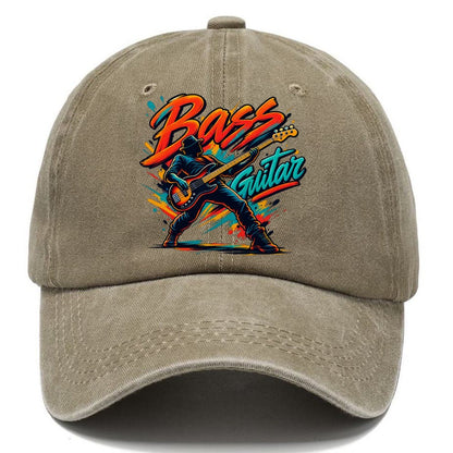 Bass Guitar Wordmark Music Instruments Classic Cap – Warm Sand