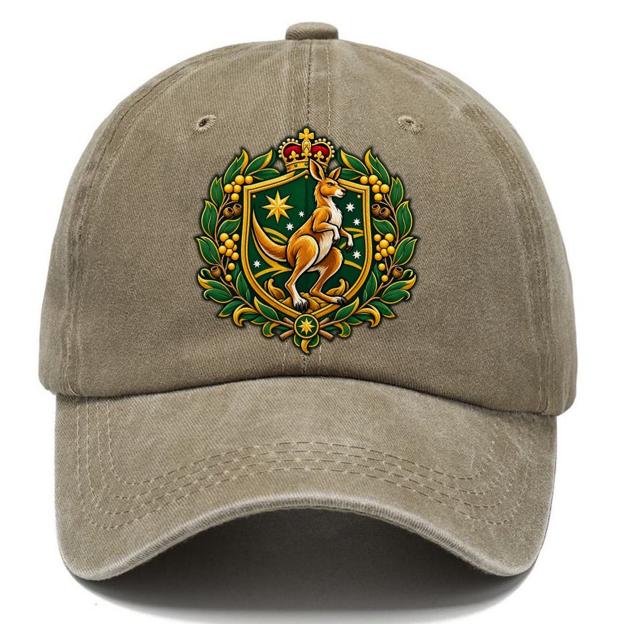 Australia Heraldic Crest Country Logos Classic Cap – Warm Sand