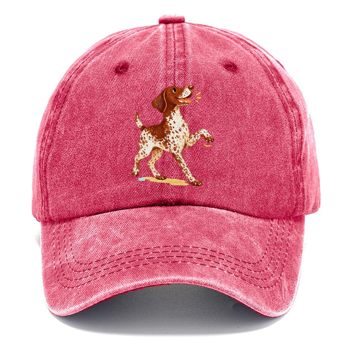 Brown and White Spotted Dog Classic Cap – Pomegranate Blush