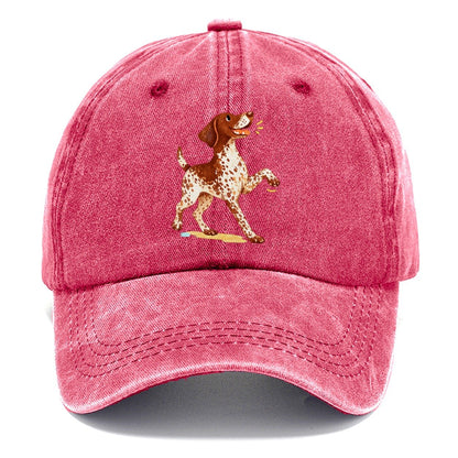 Brown and White Spotted Dog Classic Cap – Pomegranate Blush