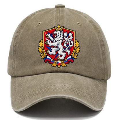 Czech Republic Heraldic Crest Country Logos Classic Cap – Warm Sand