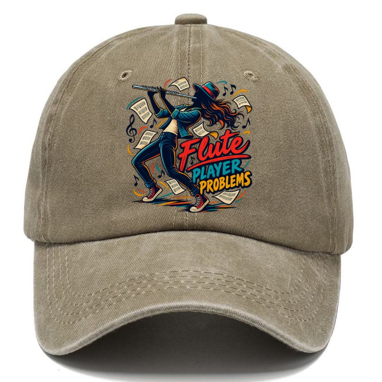 Flute Player Problems Music Instruments Classic Cap – Warm Sand