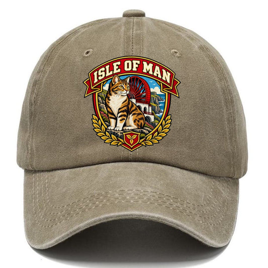 Isle Of Man Retro Badge Country Logos Classic Cap – Warm Sand
