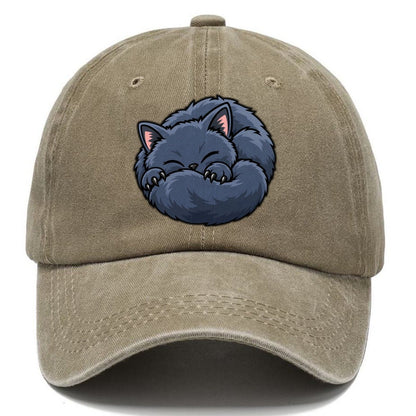 British Shorthair Sleeping Peeking Cats Classic Cap – Warm Sand