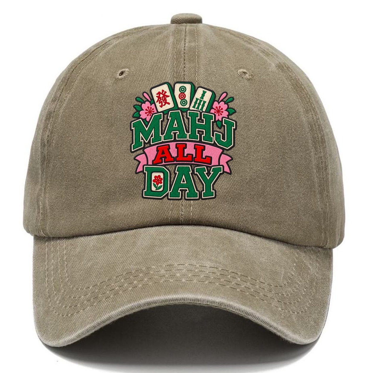Mahj All Day Mahjong Game Night Classic Cap – Warm Sand