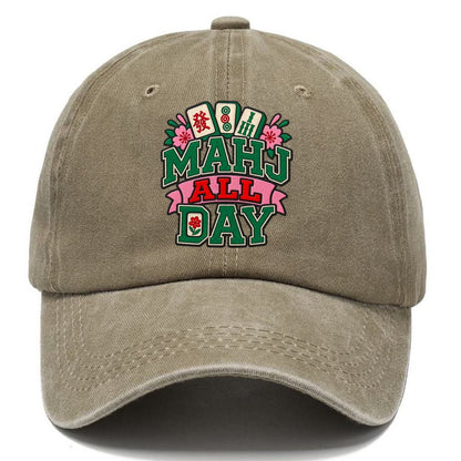 Mahj All Day Mahjong Game Night Classic Cap – Warm Sand