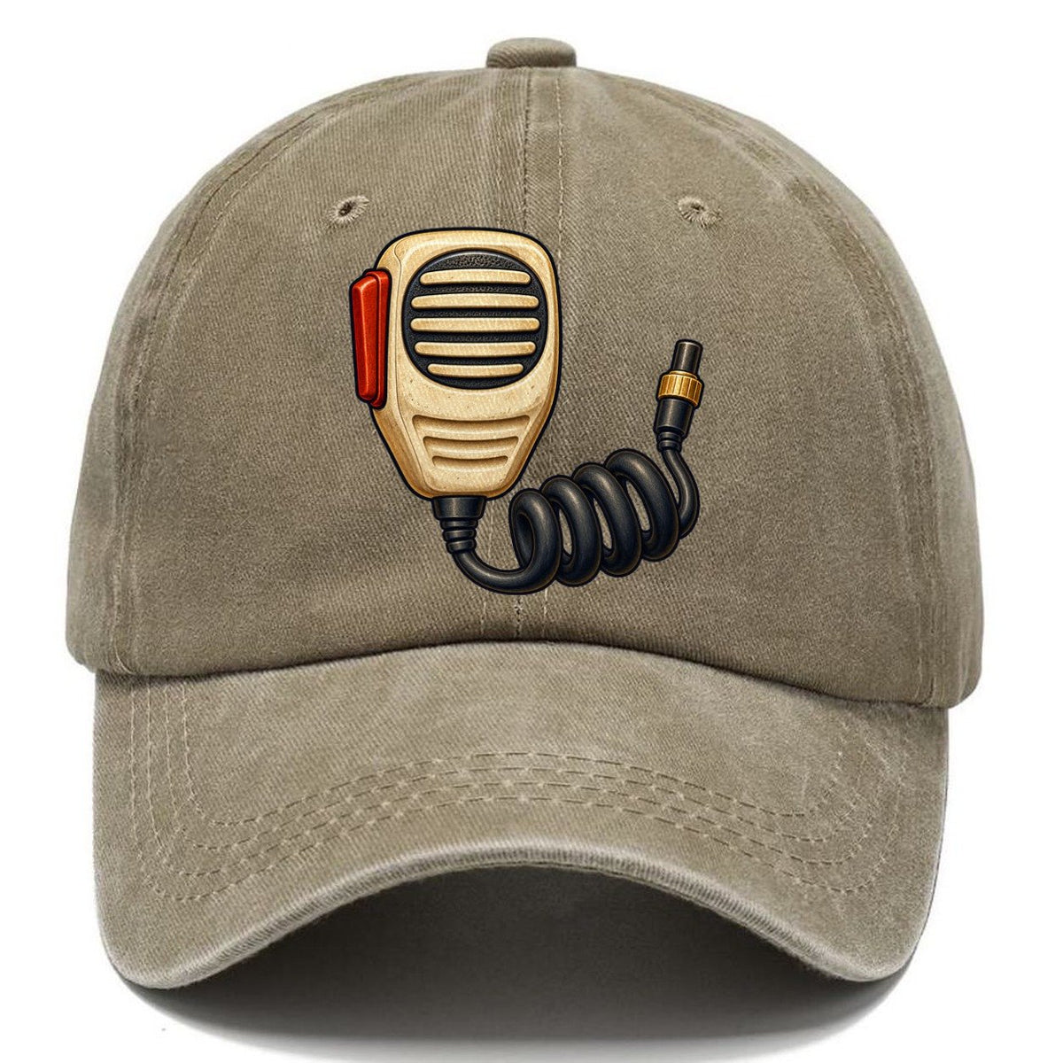 Hand Mic And Coiled Cord Amateur Radio Classic Cap – Warm Sand