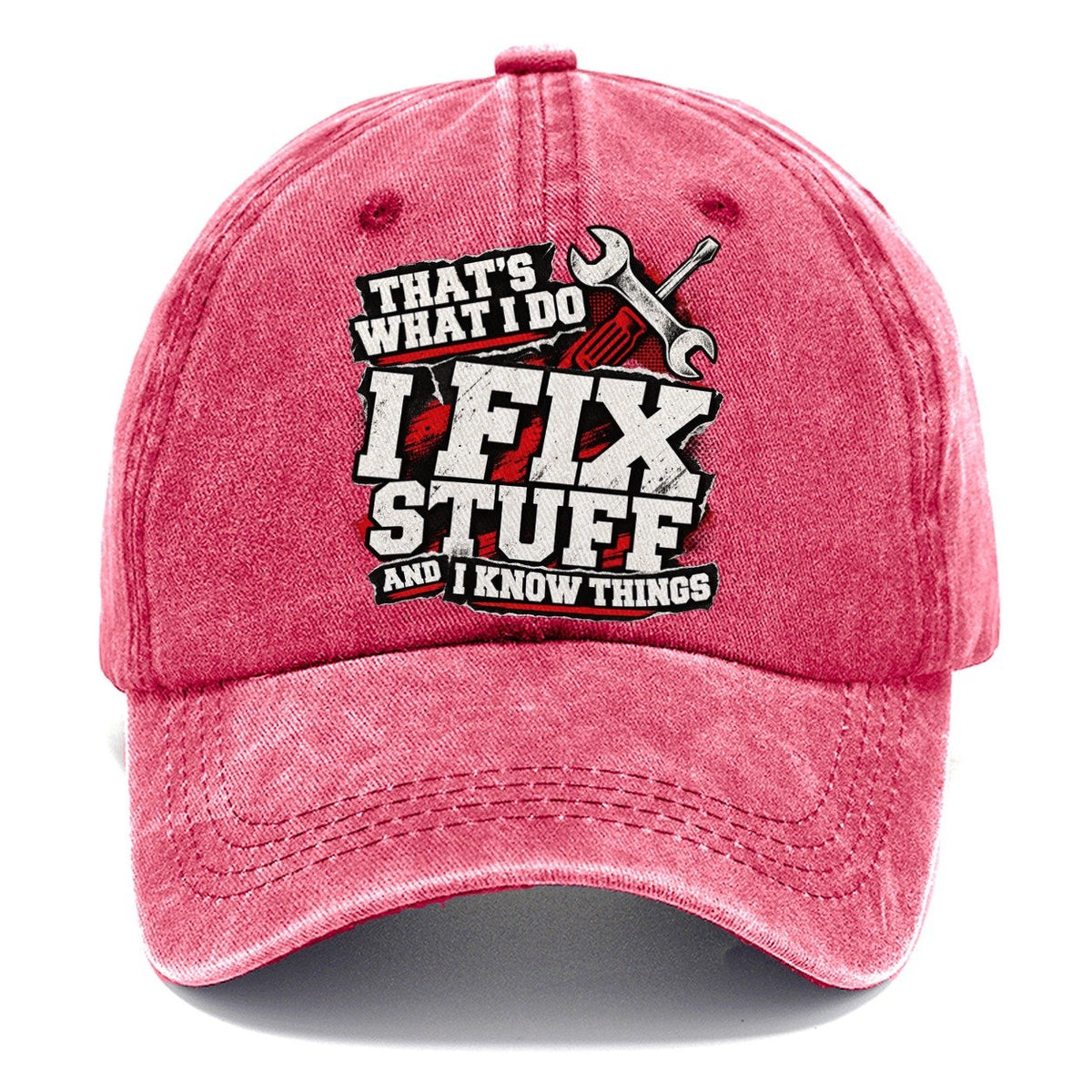That's What I Do Fix Stuff Classic Cap – Pomegranate Blush