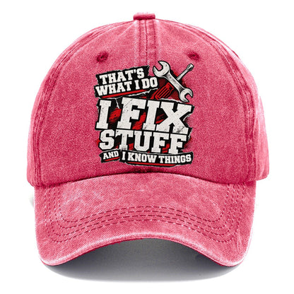 That's What I Do Fix Stuff Classic Cap – Pomegranate Blush