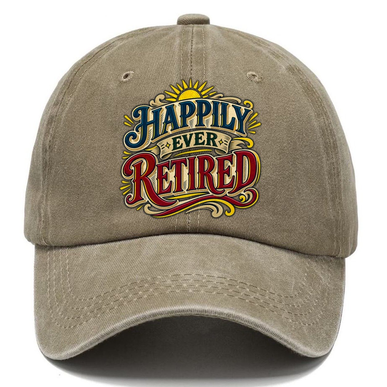 Happily Ever Retired Retired Living Classic Cap – Warm Sand