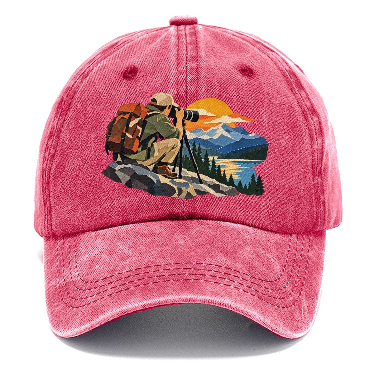 Mountain Sunset Photographer Classic Cap – Pomegranate Blush