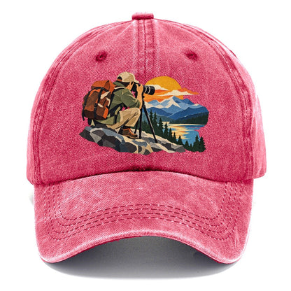 Mountain Sunset Photographer Classic Cap – Pomegranate Blush
