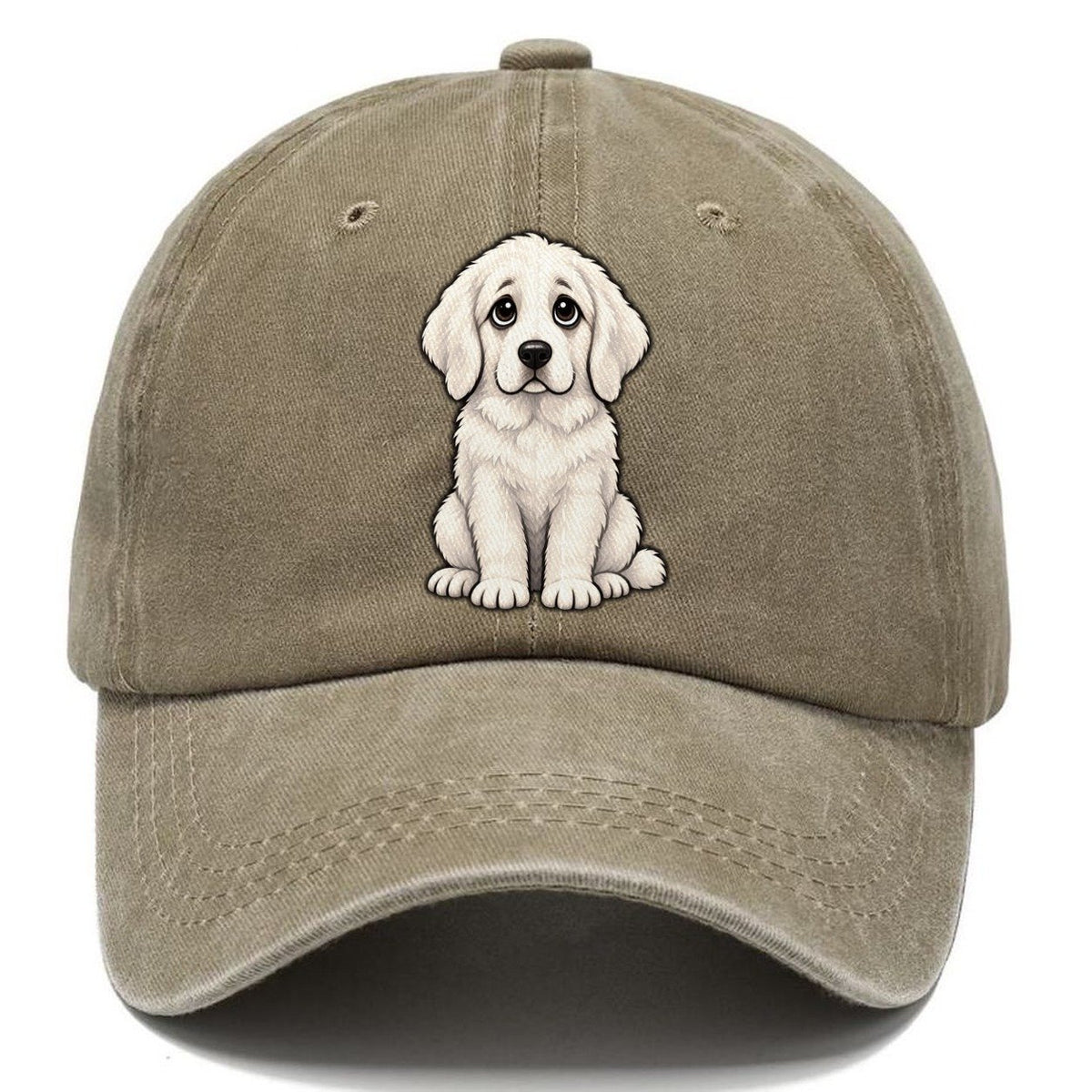 Great Pyrenees Sitting Sweetheart Classic Cap – Warm Sand