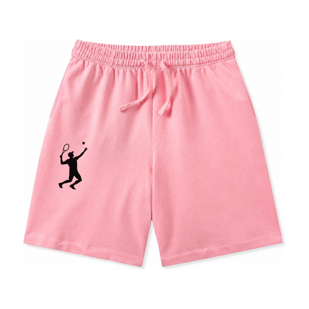 Tennis Player Serving Powerful Shot Washed Shorts – Pink