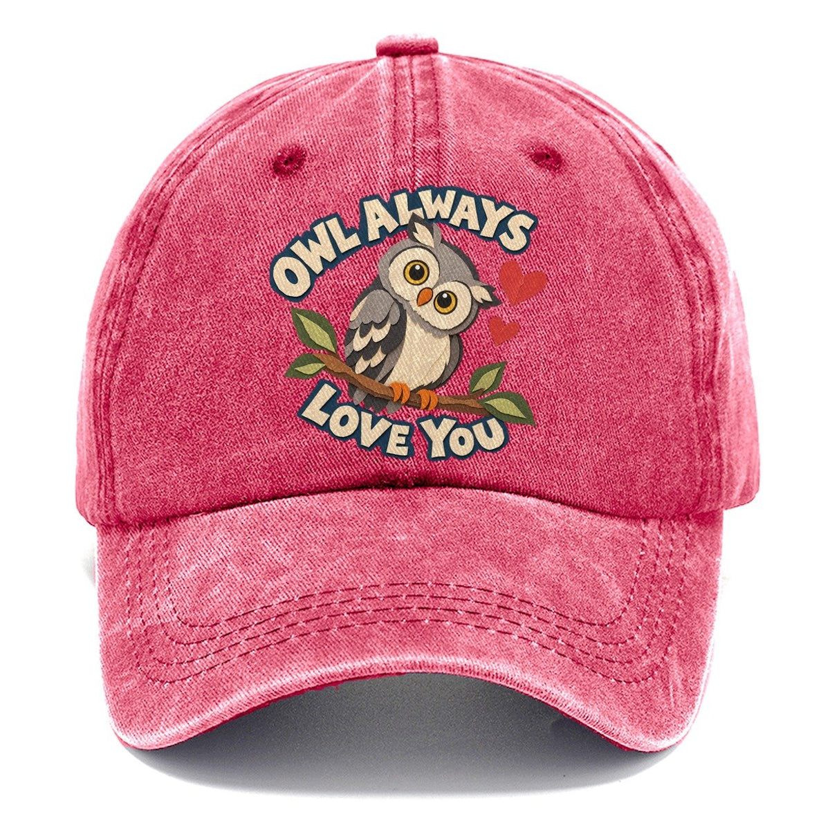 Cut-Paper Owl Animal Puns Classic Cap – Pomegranate Blush