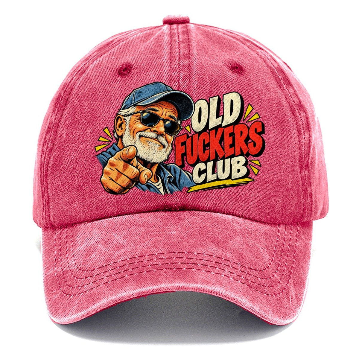 Old Fuckers Club Pointing Grandpa Classic Cap – Pomegranate Blush