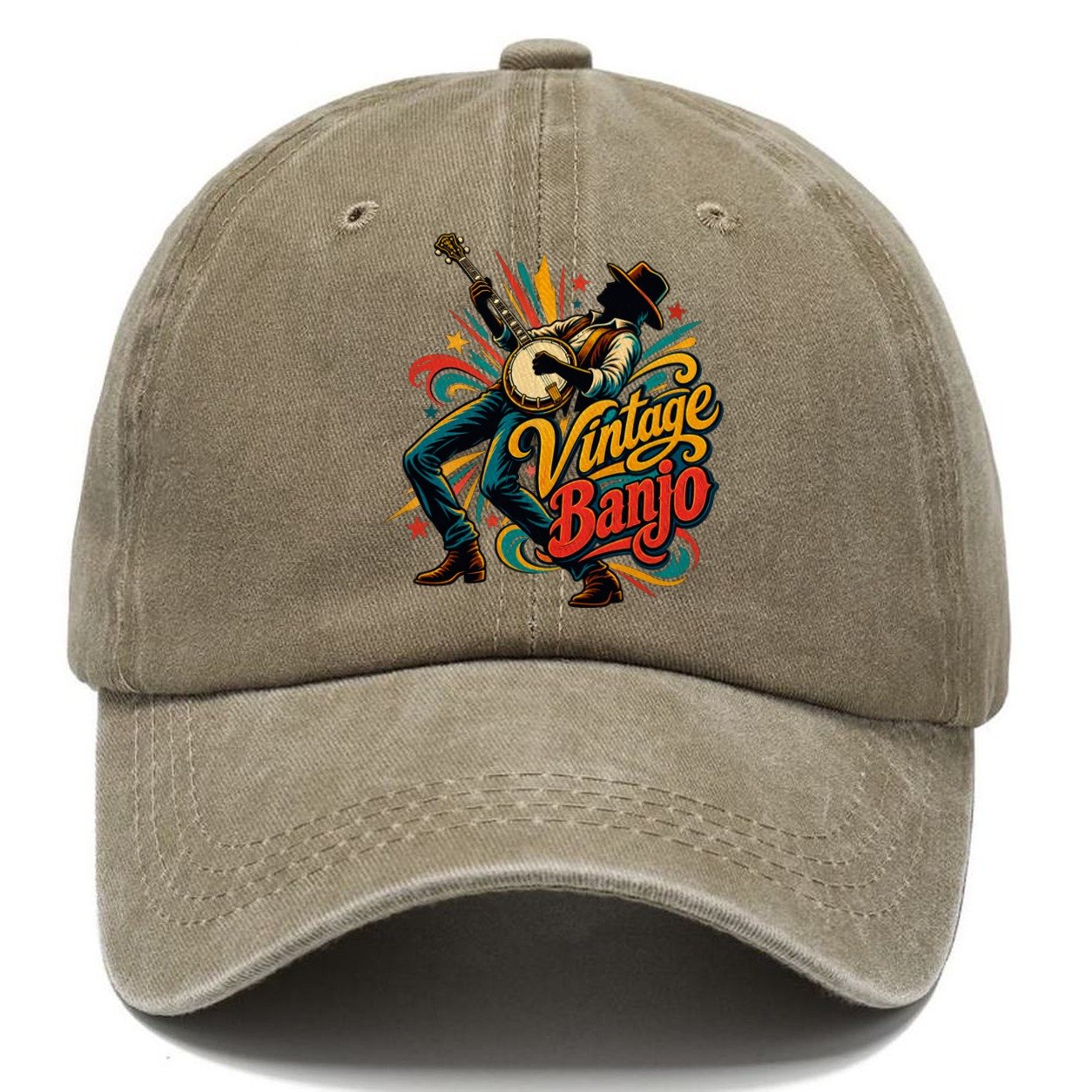 Vintage Banjo Music Instruments Classic Cap – Warm Sand
