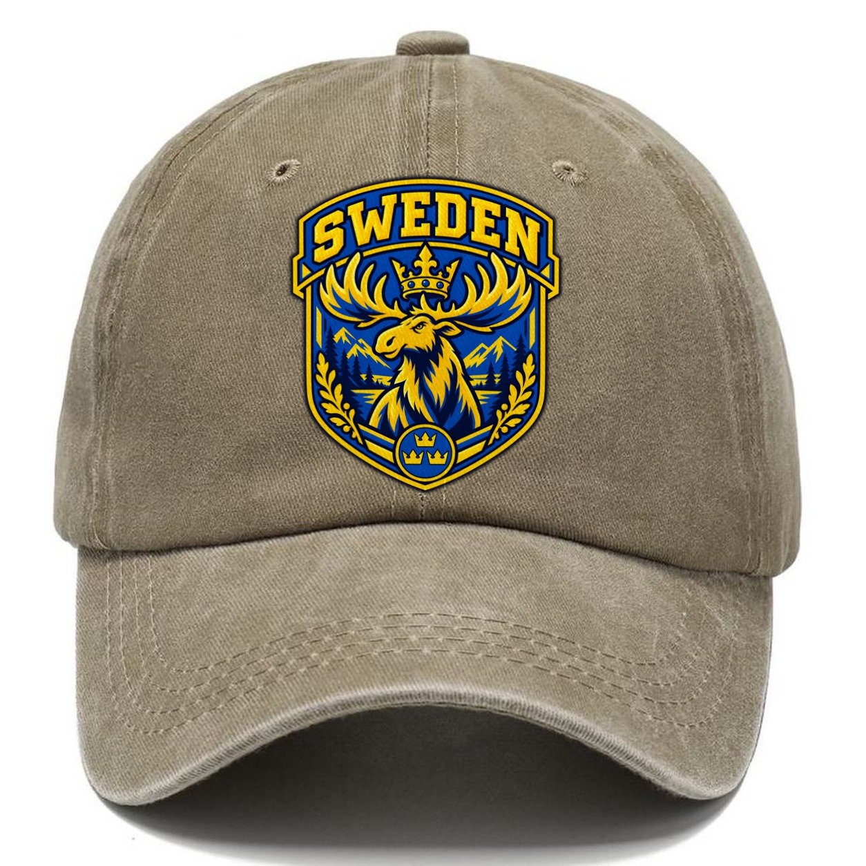 Sweden Retro Badge Country Logos Classic Cap – Warm Sand