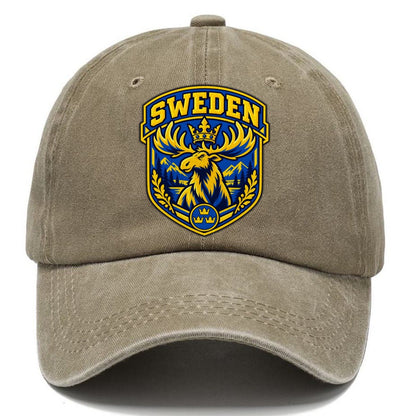 Sweden Retro Badge Country Logos Classic Cap – Warm Sand