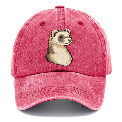 Ferret Cream Portrait Small Pet Logos Classic Cap – Pomegranate Blush