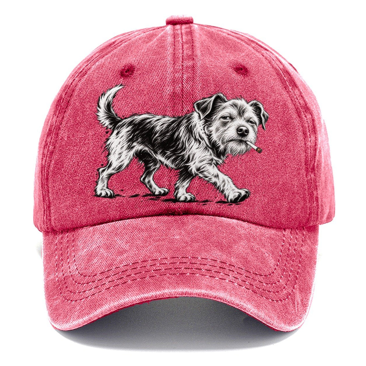 Scruffy Dog with Cigarette Classic Cap – Pomegranate Blush