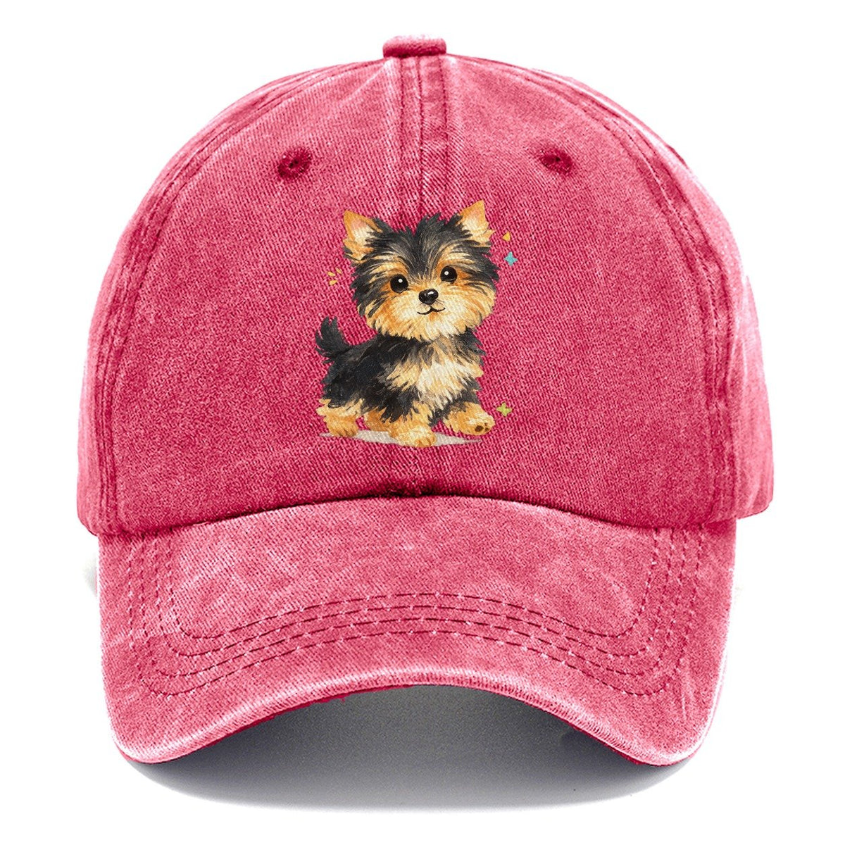 Yorkie Puppy with Sparkles Classic Cap – Pomegranate Blush