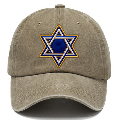 Star Of David Embroidered Patch Judaism Heritage Classic Cap – Warm Sand