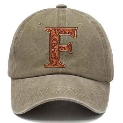 Tooled Leather F Monogram Classic Cap – Warm Sand