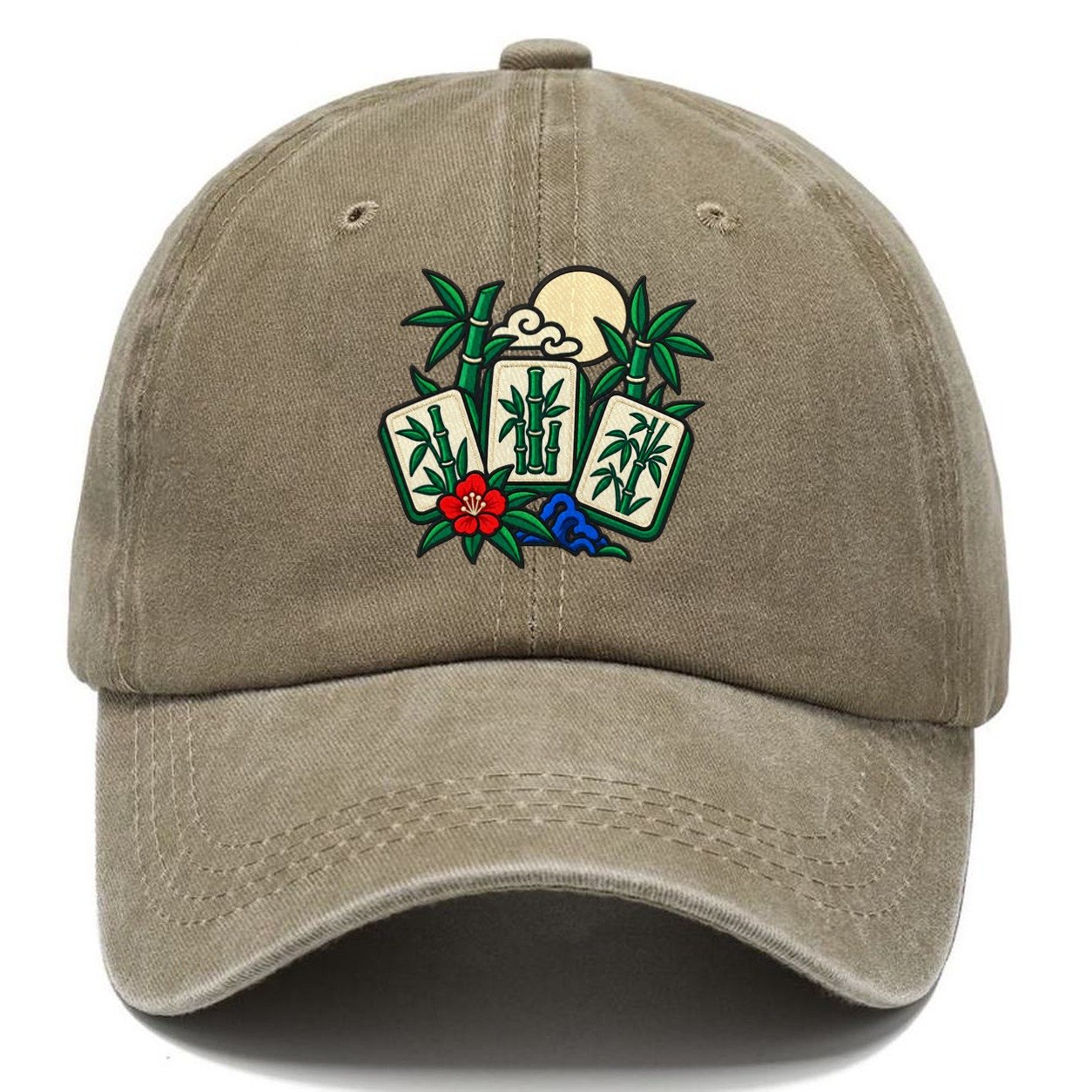 Bamboo Garden Mahjong Game Night Classic Cap – Warm Sand