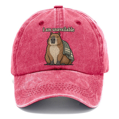I Am Unavailable Strongly Worded Classic Cap – Pomegranate Blush