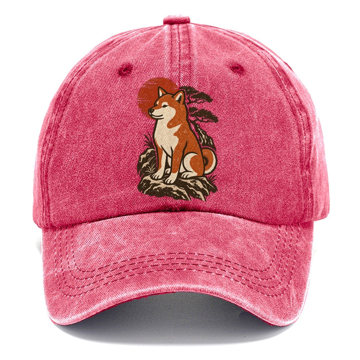 Shiba Inu Red Sun Classic Cap – Pomegranate Blush