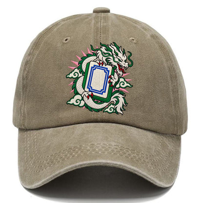 White Dragon Mahjong Game Night Classic Cap – Warm Sand