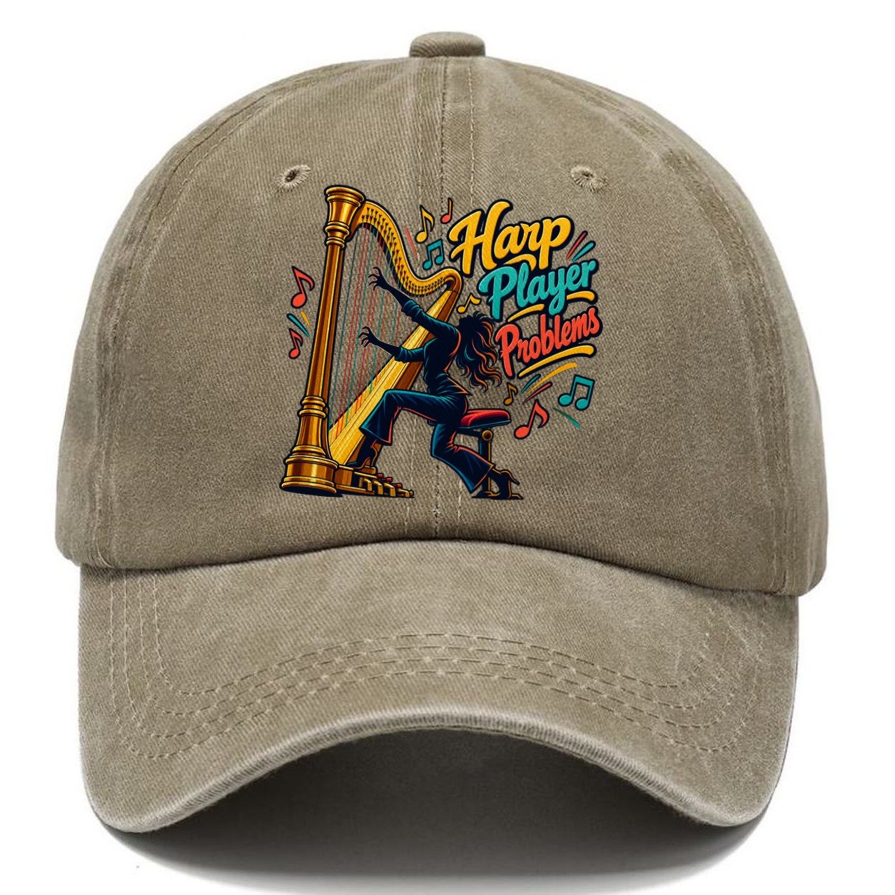 Harp Player Problems Music Instruments Classic Cap – Warm Sand