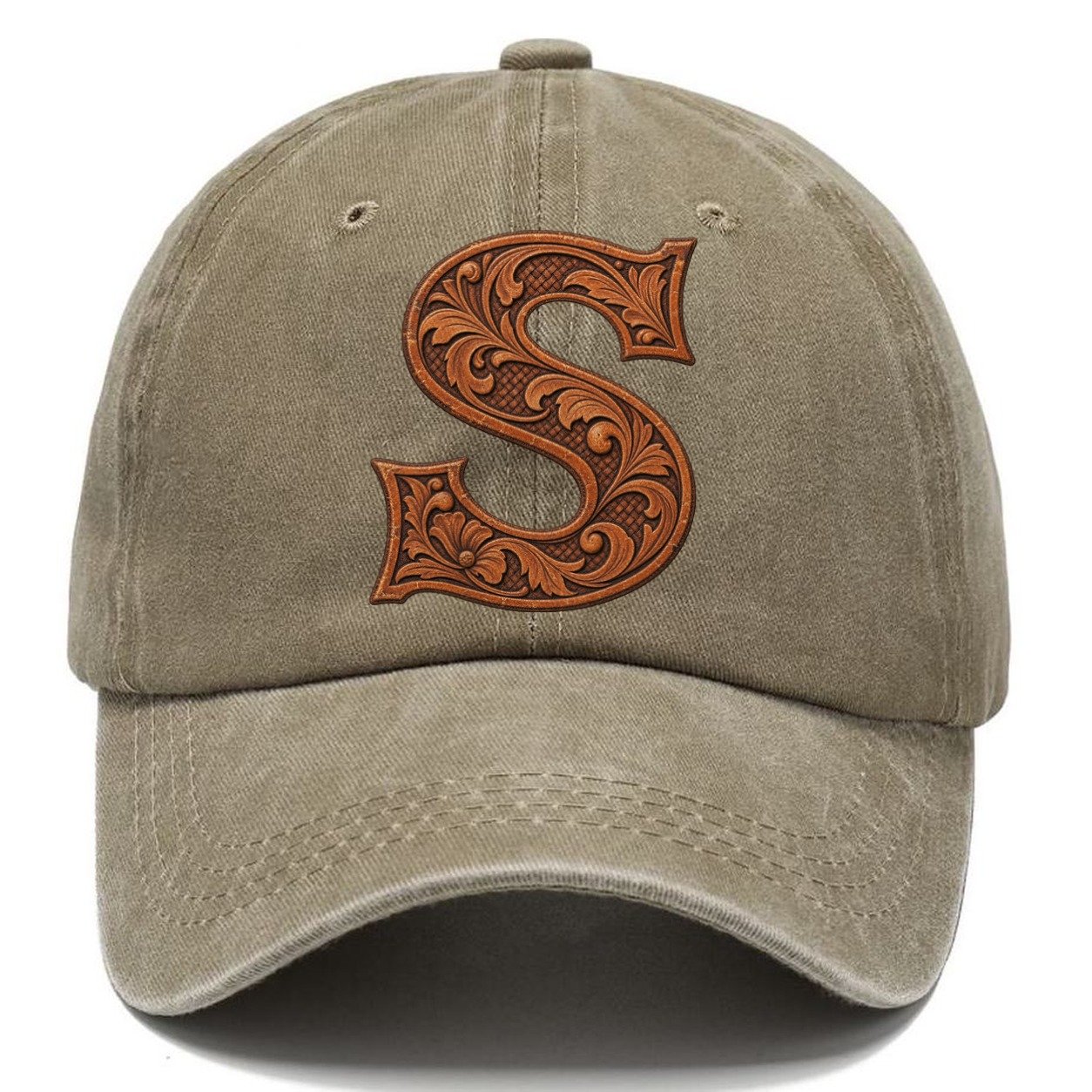 Tooled Leather S Monogram Classic Cap – Warm Sand