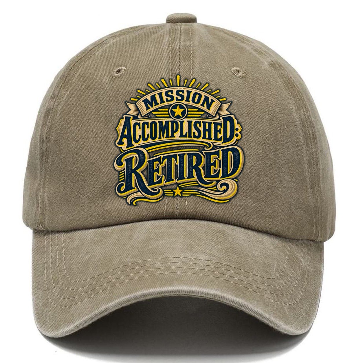 Mission Accomplished Retired Retired Living Classic Cap – Warm Sand