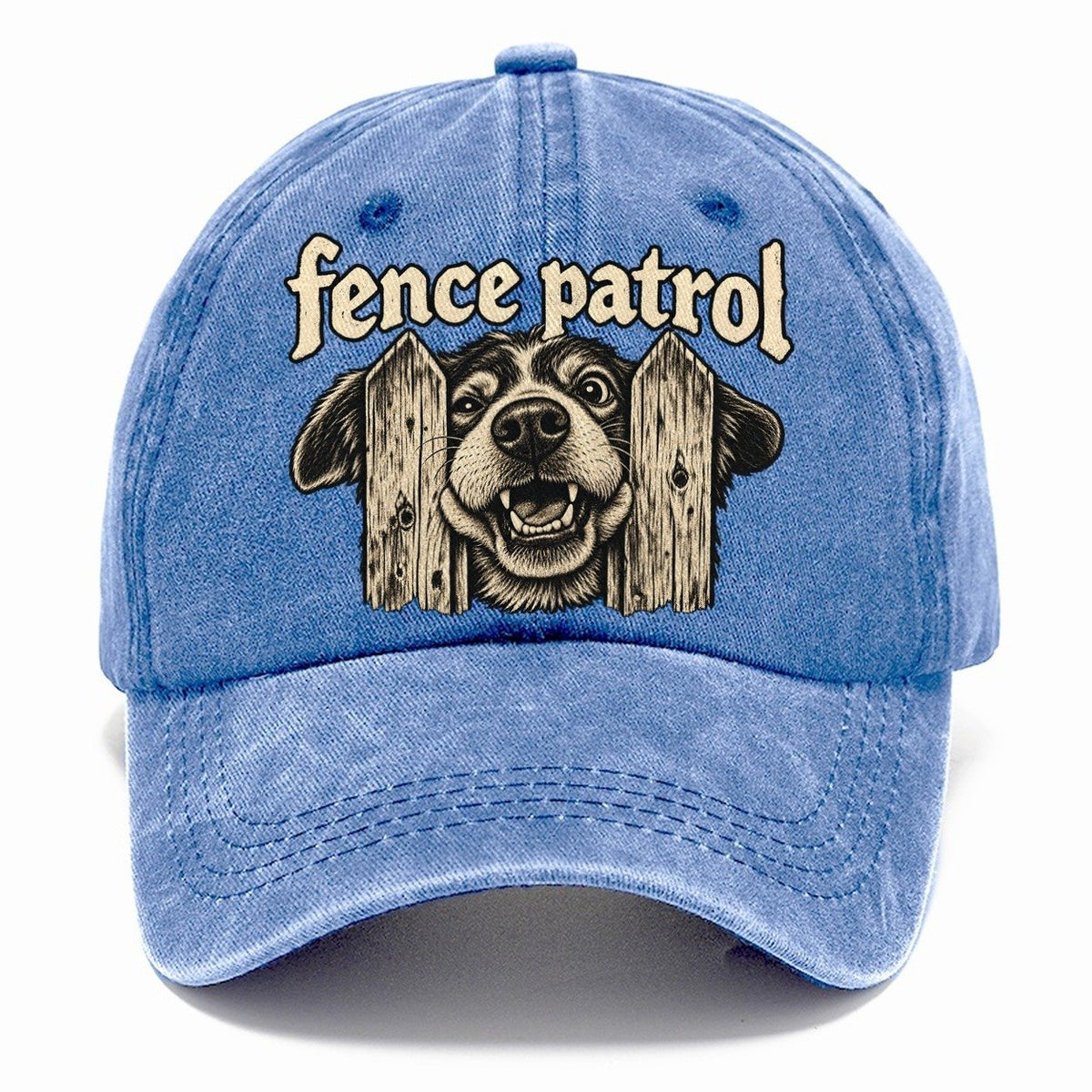 A Dog Head Pushed Through The Gap Between Two Fence Pickets Bark For Me Classic Cap – Summer Sky