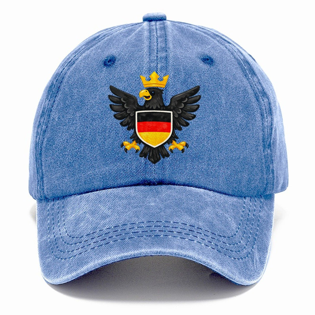 Crowned Black Eagle Flag Shield Classic Cap – Summer Sky