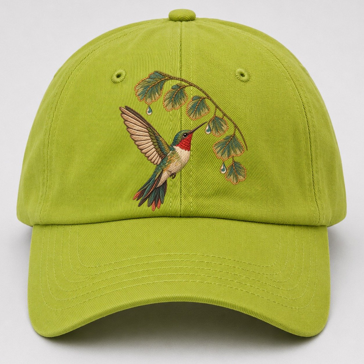 Fern Rain Hummingbird Gentle Wild Baseball Cap – Fluorescent Green