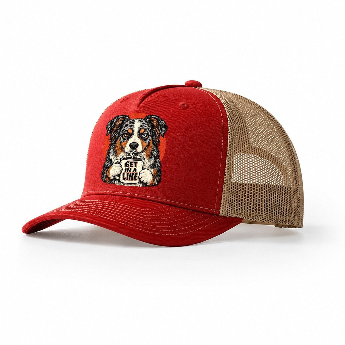 Australian Shepherd Mug Truths Dog Mug Truths Trucker Hat – Red Khaki