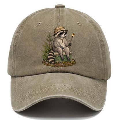 Raccoon Marshmallow Slow Camp Club Classic Cap – Warm Sand