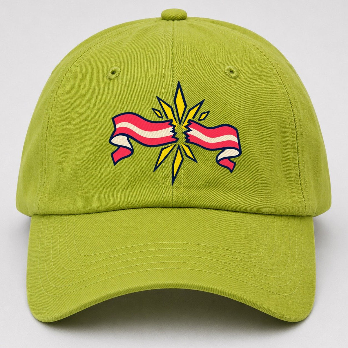 Finish Tape Burst 90S Running Clubs Baseball Cap – Fluorescent Green
