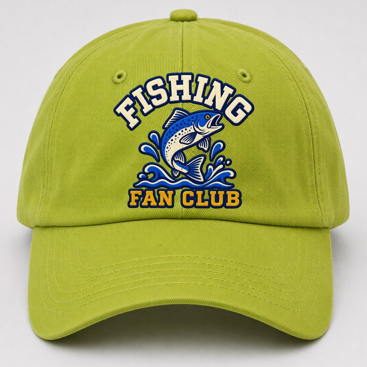 Fishing Fan Club Baseball Cap – Fluorescent Green