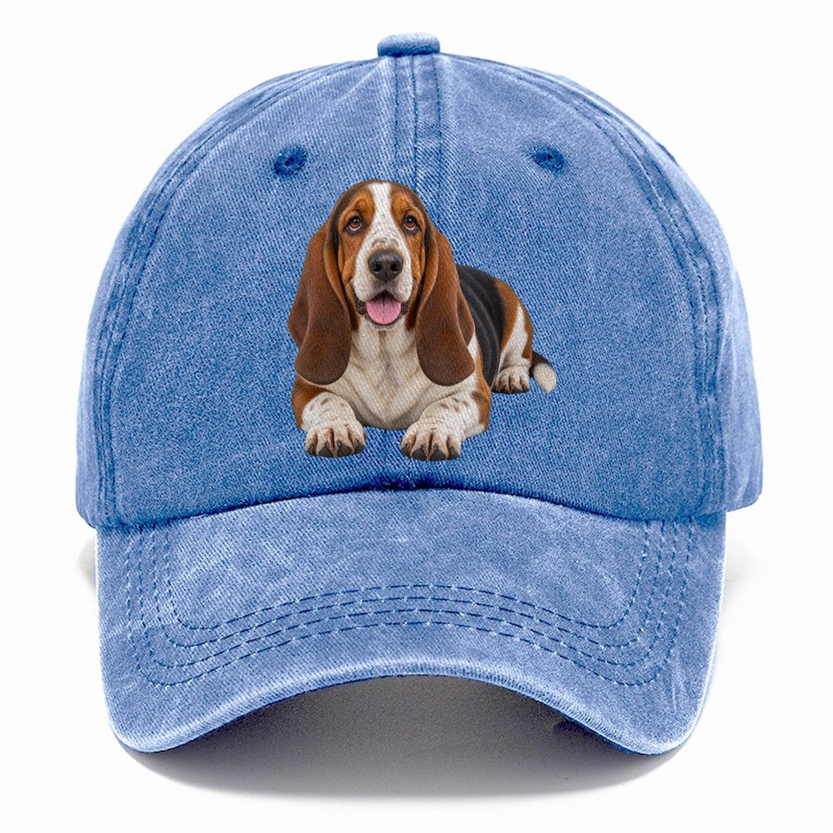 Basset Hound Lying Down Top Breeds Classic Cap – Summer Sky